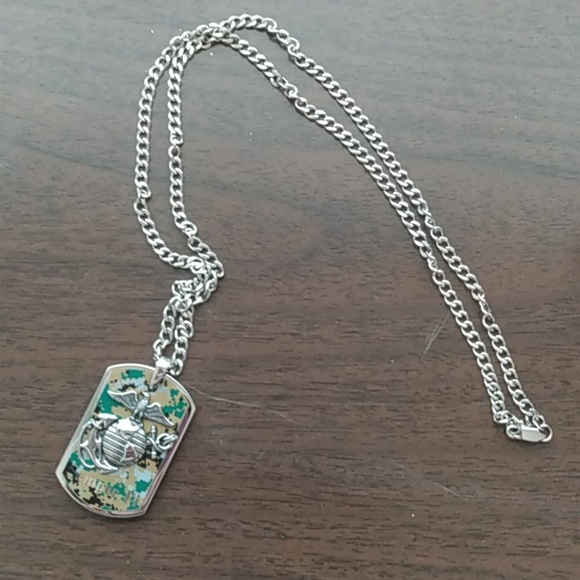 Semper Fi USMC Marines Chain and Dog Tag Unisex - Picture 5 of 16